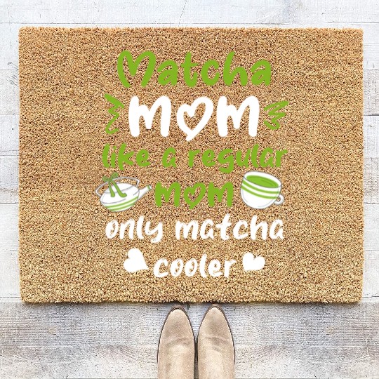 Green Tea Lover Japanese Matcha Latte Drink Matcha Coir Doormats
