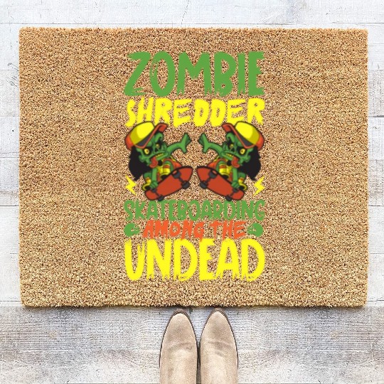 Spooky Horror Skateboarder Halloween Skateboarding Coir Doormats