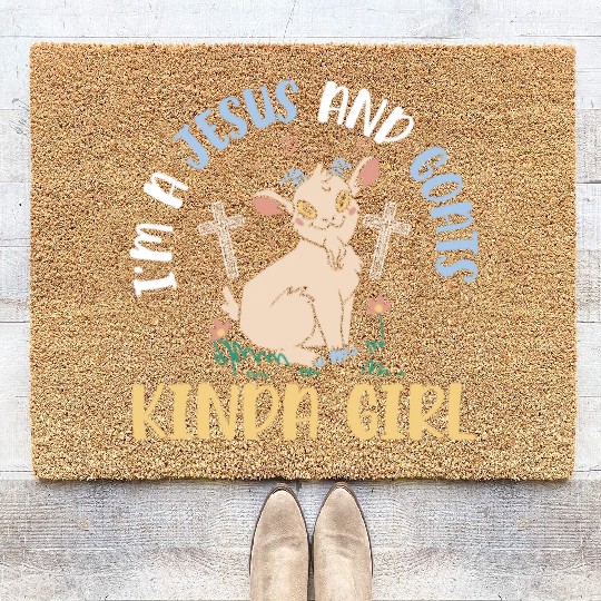 Goat Lover Kid Ranch Wool Farm Animal Farming Coir Doormats