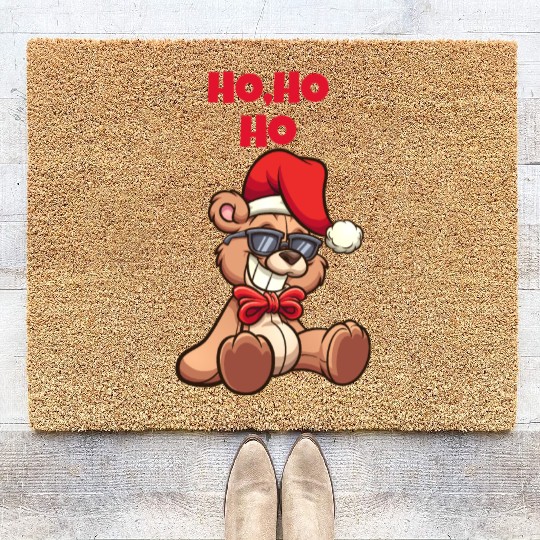 Christmas Teddy Bear Coir Doormats
