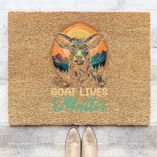 Goat Lover Kid Ranch Wool Farm Animal Farming Coir Doormats