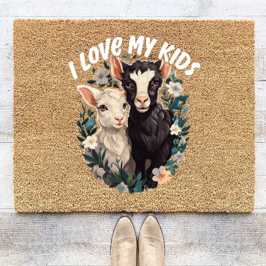 Goat Lover Kid Ranch Wool Farm Animal Farming Coir Doormats
