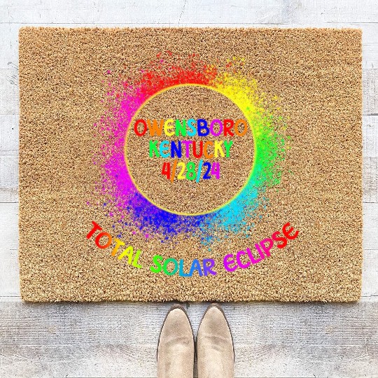 Total Solar Eclipse Owensboro Kentucky 4/28/24 Kid Coir Doormats