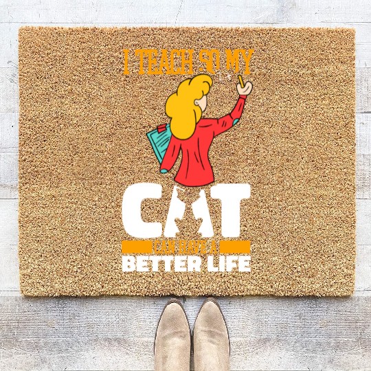 Daycare Teacher Cat Coir Doormats