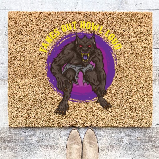 Funny Horror Werewolf Lycanthropy Full Moon Shapes Coir Doormats