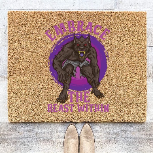Funny Horror Werewolf Lycanthropy Full Moon Shapes Coir Doormats