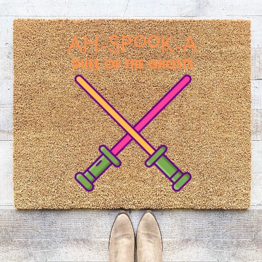 Ahs-Booka: Duel of the Ghosts Retro Halloween Coir Doormats