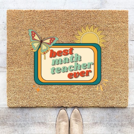 Teacher Appreciation, best math teacher ever Coir Doormats