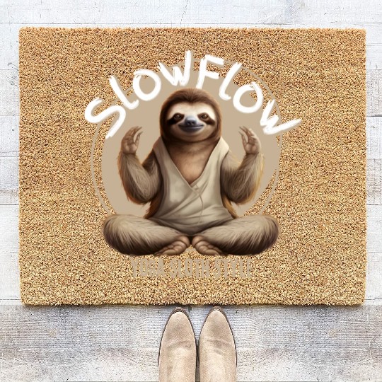 Slow Flow: Yoga, Sloth Style Coir Doormats