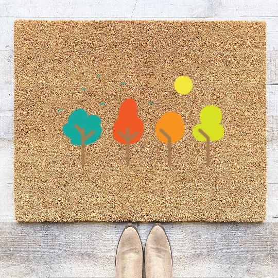 Comic Trees Nature Forests Leaves Environment Coir Doormats