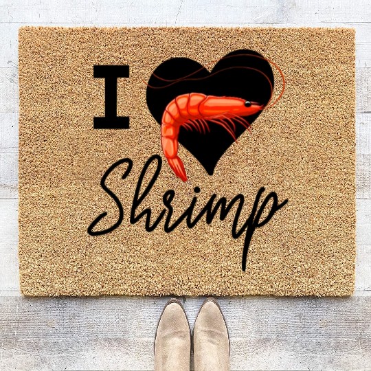 I Love Shrimp Coir Doormats