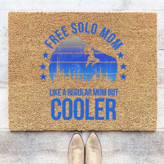 Free Solo Mom Rock Climbing Climber Fan Mothers Coir Doormats