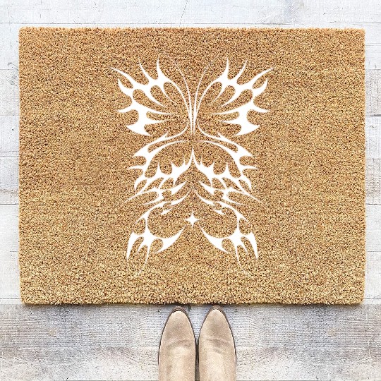 Tribal Butterfly Cyber Sigil For A Cybersigilism Coir Doormats