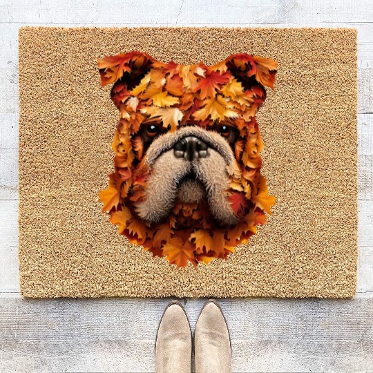 Pug dog autumn pug Coir Doormats