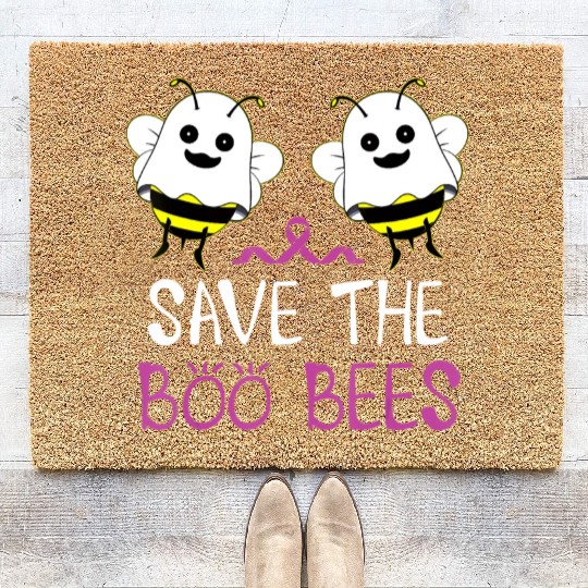 Save The Boo Bees Breast Cancer Awareness Coir Doormats