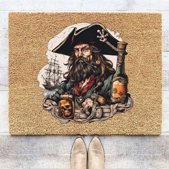 Drunk Pirate / Ahoi / Anchor / Rum / Ship / Boat Coir Doormats