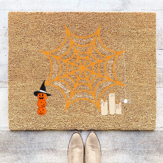halloween design for physics and science lovers Coir Doormats