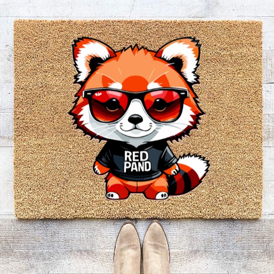 Chibi Red Panda Cub Coir Doormats