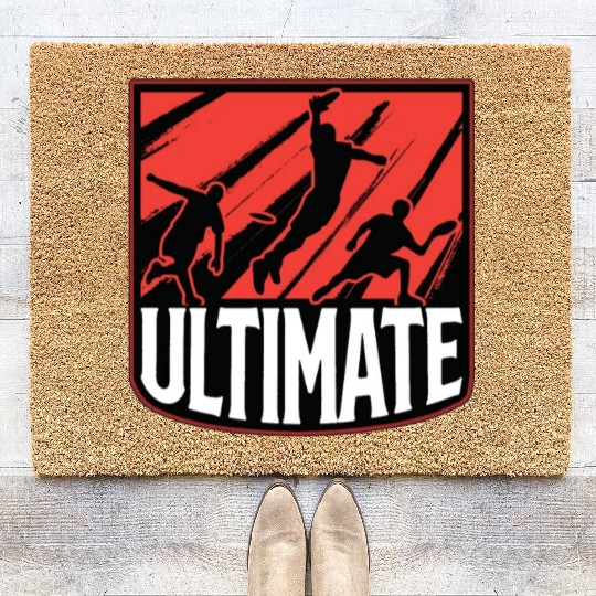 Flying Disc Ultimate Frisbee Player Disc Golfing Coir Doormats
