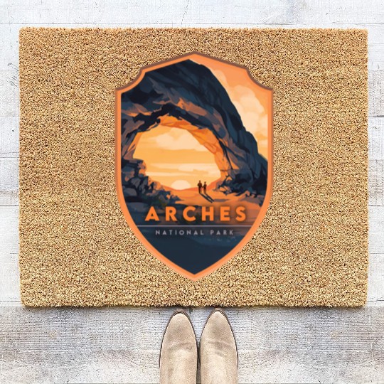Arches National Park Stickers Coir Doormats