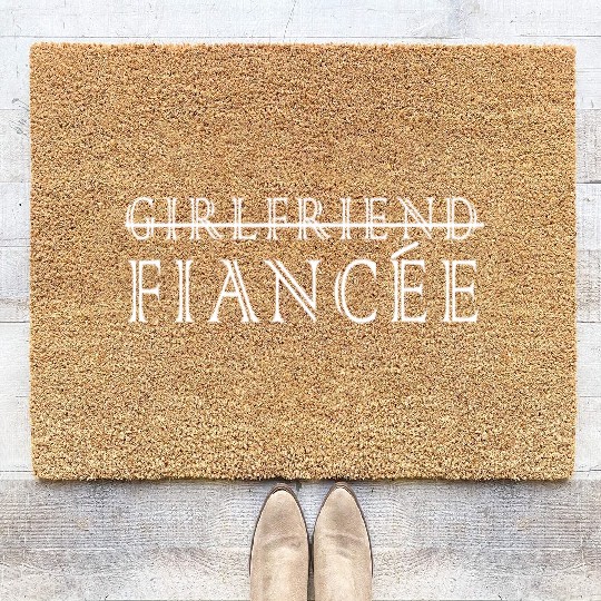 Girlfriend Fiancee Couple Engagement Engaged Coir Doormats