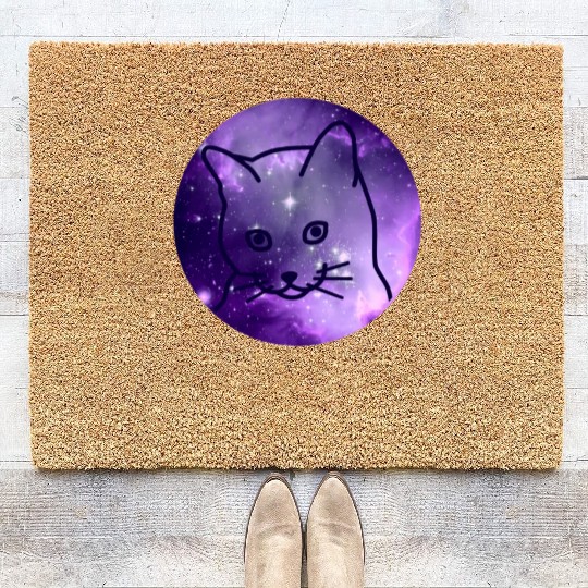 Galaxy Space Cat Funny Cat Lover Coir Doormats