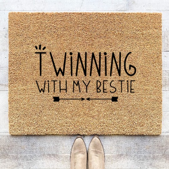 Twinning With My Bestie Spirit Week Twin Day Coir Doormats