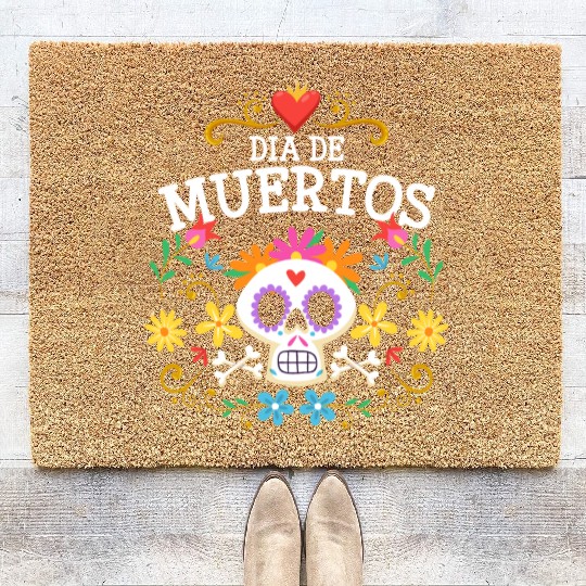 Holiday Death Mexican Flowers Coir Doormats