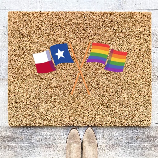 Flags of Pride Texas Design for proud LGBT+ Texans Coir Doormats