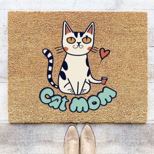 Cat cute and I love my Cat Funny , cat mom , cat Coir Doormats