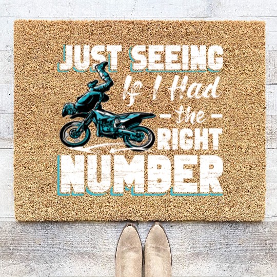 Motocross Motocross Driving Seeing Right Number Coir Doormats