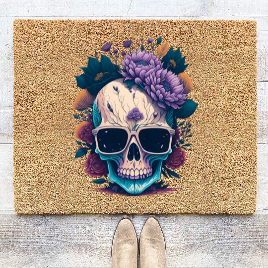 Floral Skull | C04 Coir Doormats