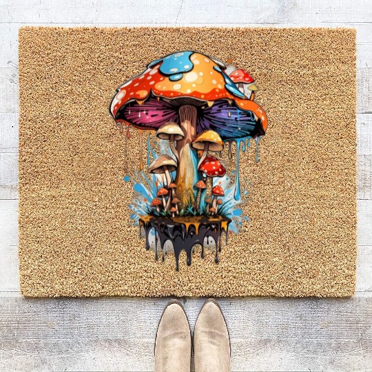 Step into the Enchanted Woodland: Psychedelic Coir Doormats