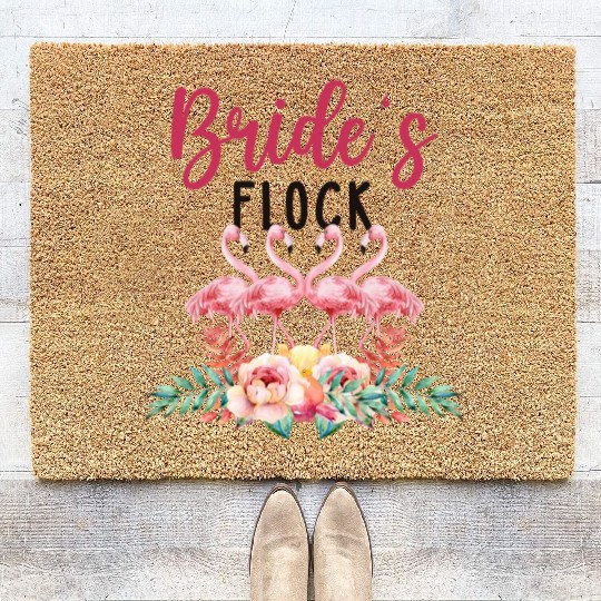 Brides Flock Flamingo Tribe Bachelorette Party Coir Doormats
