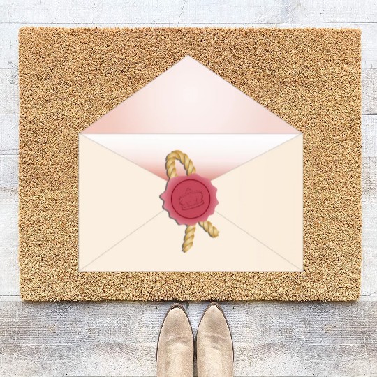 beautiful envelope with an elegant seal Coir Doormats