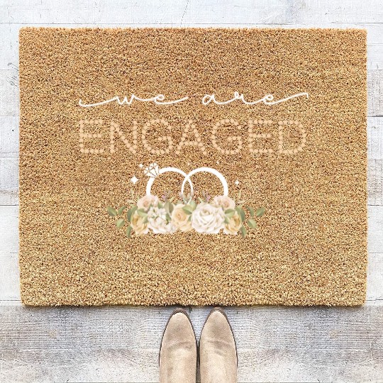 Couple Matching Fiancé Engagement Bride Coir Doormats