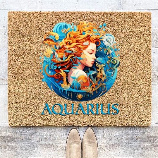 Embrace Your Aquarius Identity: Aquarius Pride Coir Doormats