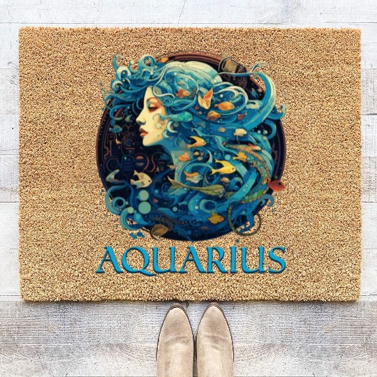 Embrace Your Aquarius Identity: Aquarius Zodiac Coir Doormats