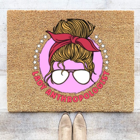 Anthropology Lady Anthropologist Paleontology Coir Doormats
