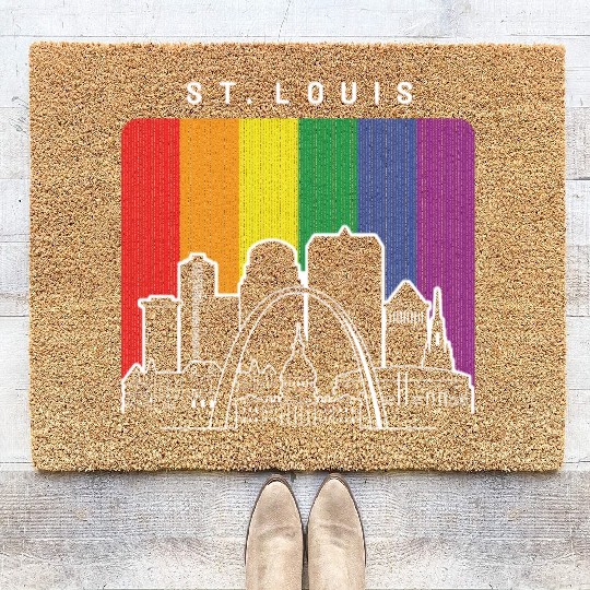 St. Louis Missouri Rainbow Flag LGBTQAI Pride Coir Doormats