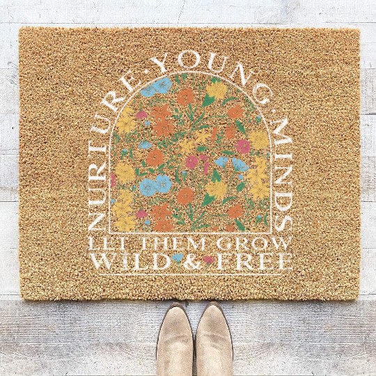 Teacher Wildflower Young Minds Let Them Grow Coir Doormats