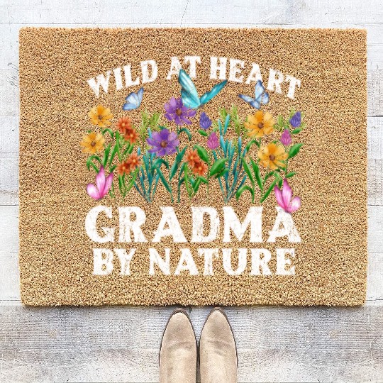 Grandma Wildflower Floral Nature Love Coir Doormats