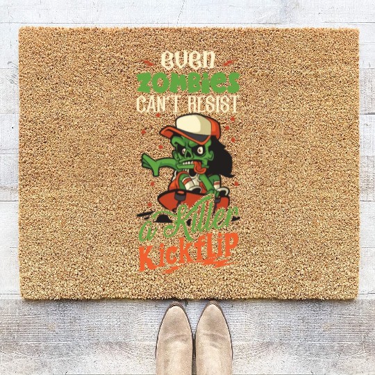 Spooky Horror Skateboarder Halloween Skateboarding Coir Doormats
