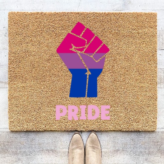 Bisexual Pride Fist Design for Equality Coir Doormats