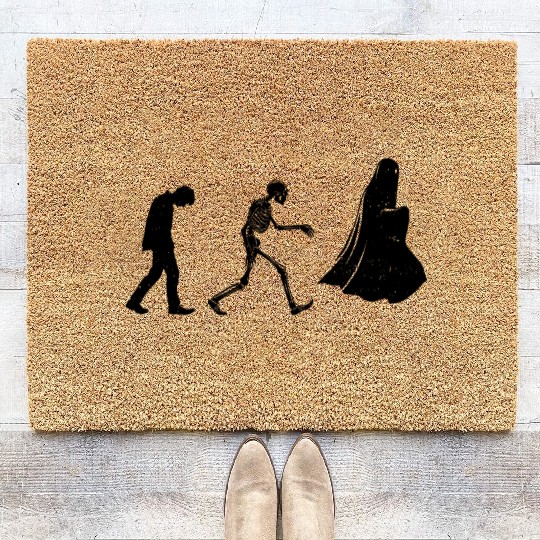 The Cycle of Life - Black Ink Coir Doormats