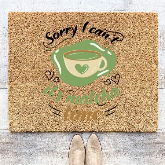 Green Tea Lover Japanese Matcha Latte Drink Matcha Coir Doormats