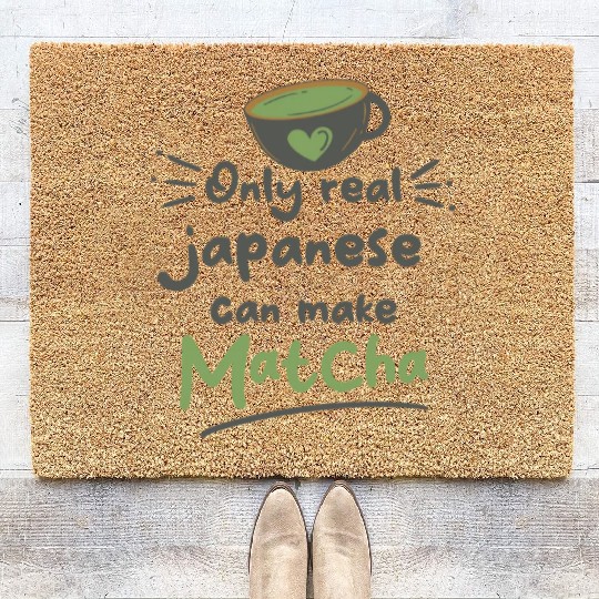 Green Tea Lover Japanese Matcha Latte Drink Matcha Coir Doormats