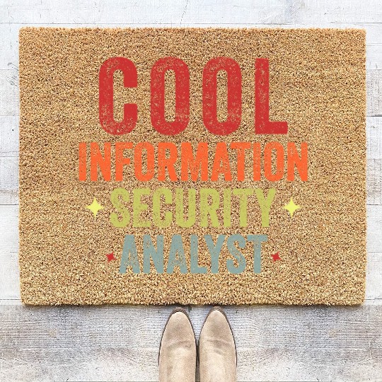 Funny Cool Information Security Data Analyst Vinta Coir Doormats