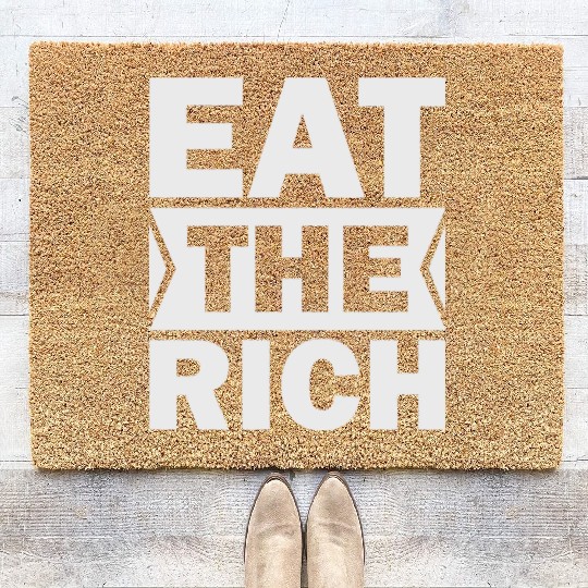 UAW President Eat The Rich Coir Doormats