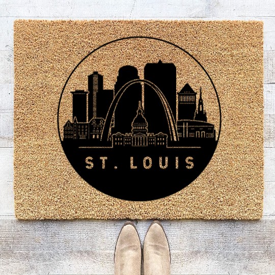St. Louis Missouri Skyline Coir Doormats